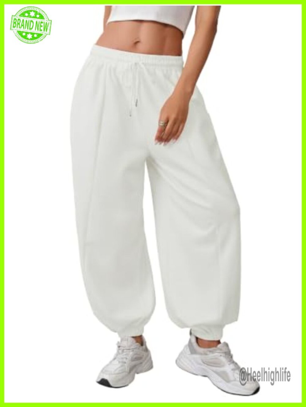Balloon Pants Baggy Harem Pants Elastic Drawstring Wide Leg Summer Loose